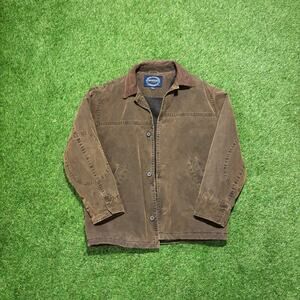 Aberdeen Waxed Canvas Jacket Mens Medium Brown Fleece Lined Workwear Coat